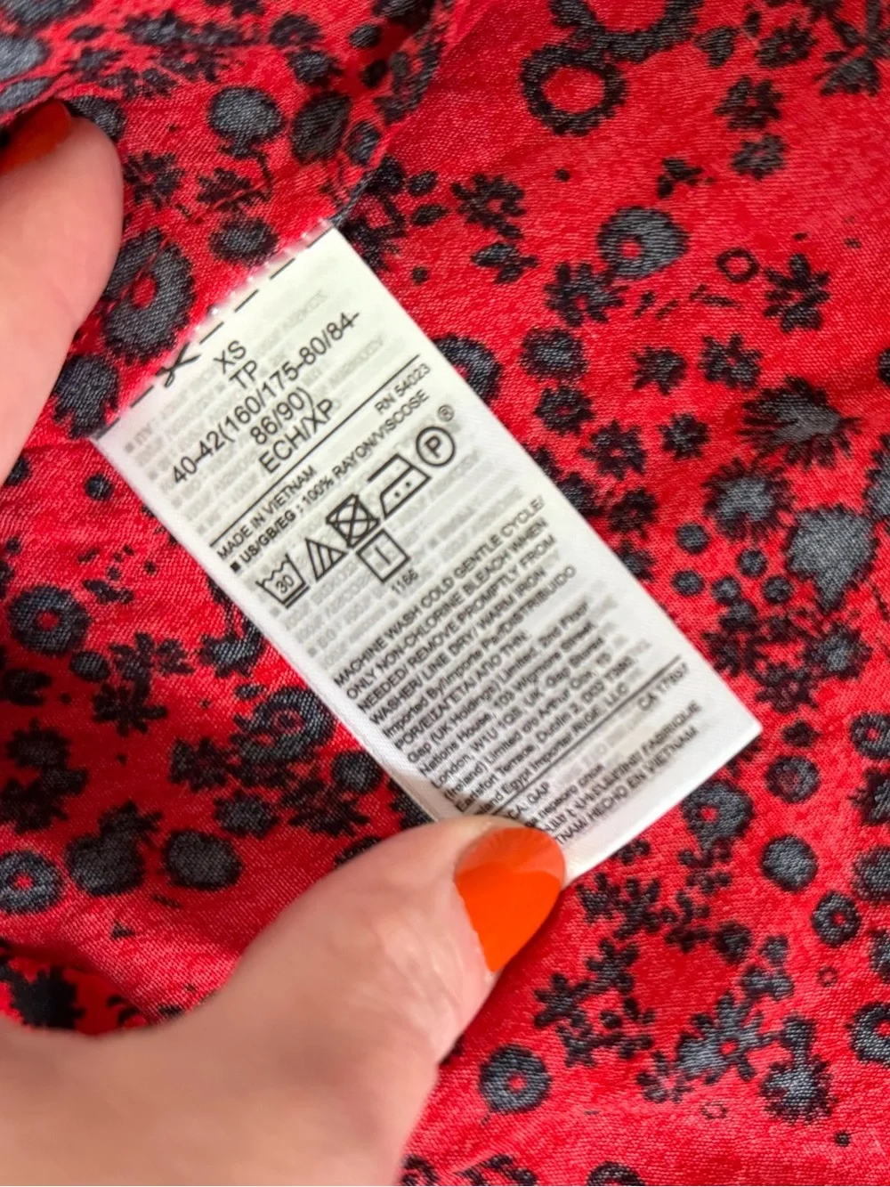 J. Crew Red and Black Floral Blouse
